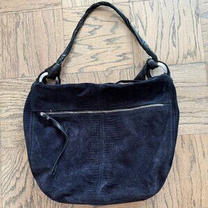 Sondra Roberts Navy Leather Hobo Purse